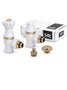 SR Rubinetterie комплект серия Liberty 1/2” x 3/4” угловой, цвет: белый RAL9010, арт. 0320-2000V00A