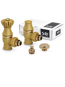 SR Rubinetterie комплект серия Liberty 1/2"х 3/4" угловой, цвет Ral 1036 (антик золото), арт. 0320-2000V00R