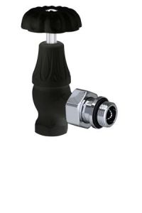 SR Rubinetterie Угловой клапан для радиатора "ретро", 1/2, цвет черный, 0337-1500VCOS