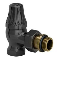 SR Rubinetterie Запорный угловой клапан для радиатора "ретро", 1/2, цвет черный, 0341-1500VCOS