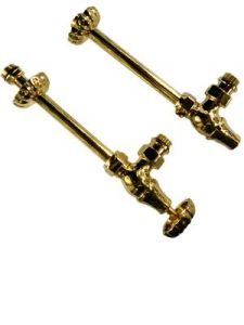Комплект угловых вентилей с трубками SR Rubinetterie серия Old Style, золото, A339-1500DE15
