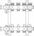 OVENTROP коллектор "Multidis SF" 1" с вентилями для четырех контуров  